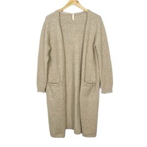 NAP Loungewear Long Cardigan Oatmeal Tan Duster